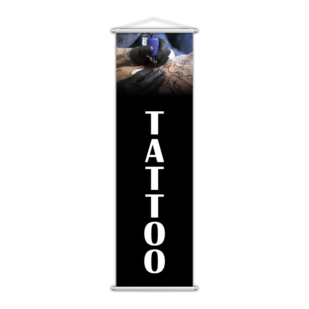 Banner Tattoo Tatuagem Tatuador Serviço Publicidade e Propaganda Lona 100x30cm