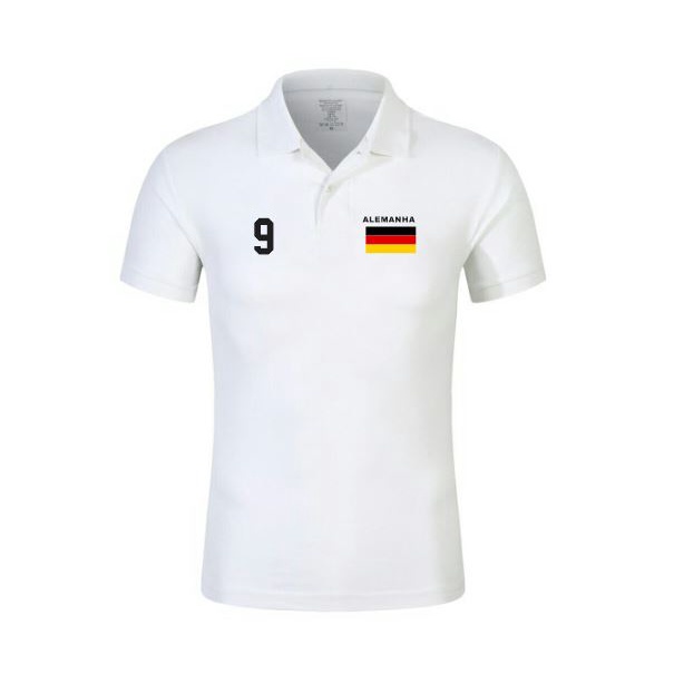 Camisa Gola Polo Bandeira Alemanha Uniforme Passeio