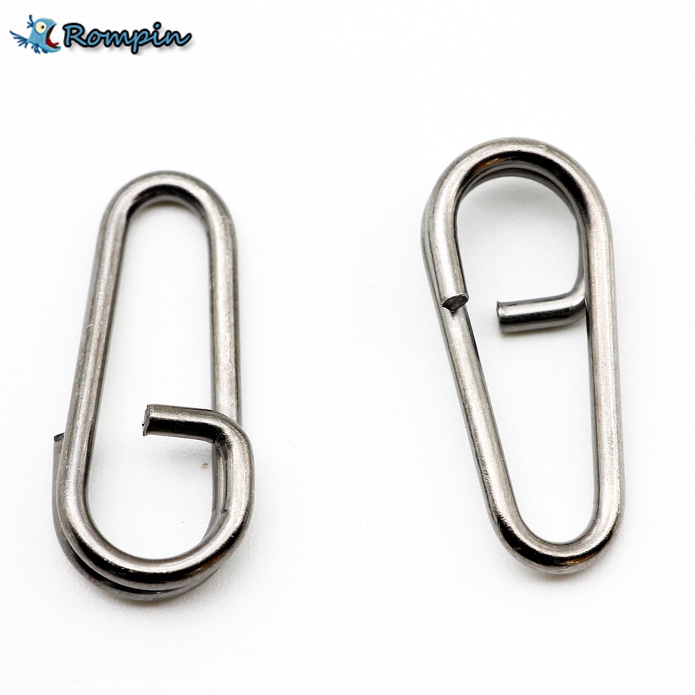 50 Pçs / Lote Aço Inoxidável Dobrado Morto Oval Dividir Anéis Loop Isca Assorted Snap Giratória Conector De Pesca Equipamento De Pesca 16 18 21mm