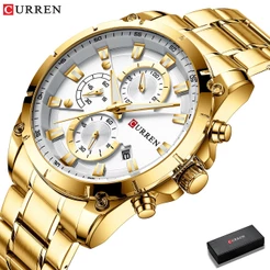 CURREN Relógio Masculino Cronógrafo Criativo Luxo Casual Esporte Quartz Aço Inoxidável À Prova D'água 8360
