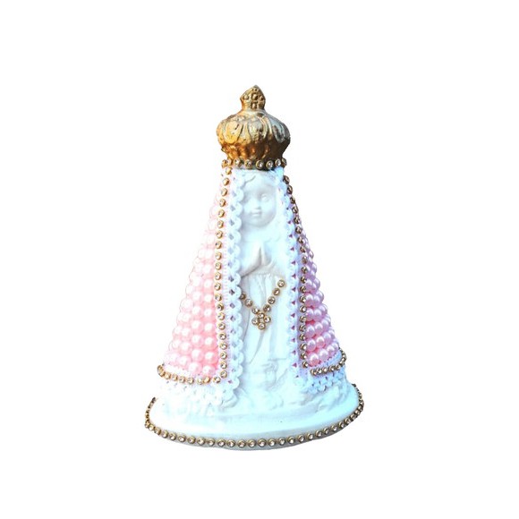 Imagem Nossa Senhora Aparecida Baby Perolada 15cm em Gesso