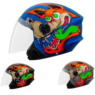 Capacete Aberto Moto Feminino e Masculino Pro Tork New Liberty Three 3 Wolf Brilhante Viseira Cristal em Oferta na Shopee