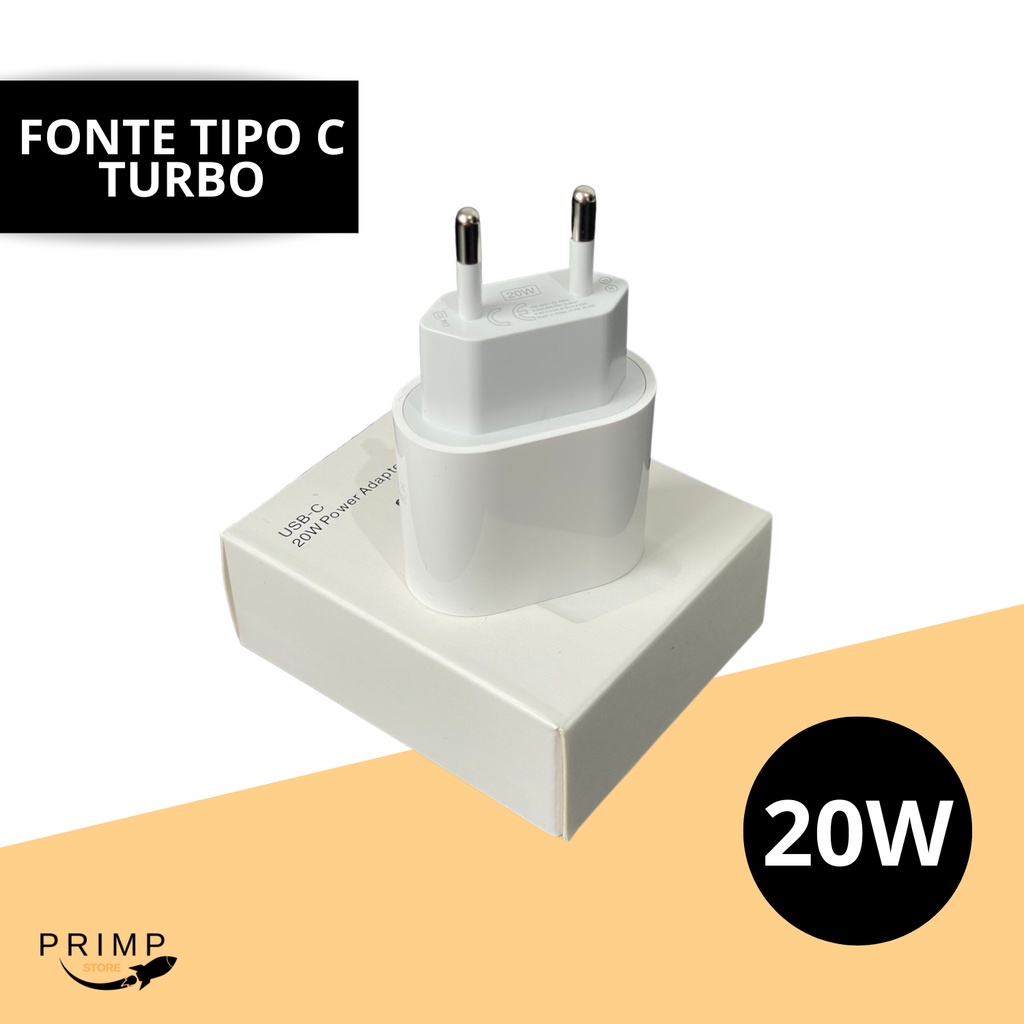 Carregador Fonte Compat Vel Iphone Turbo Usb C W Cabo Usb C Base Fonte Carregadora Turbo