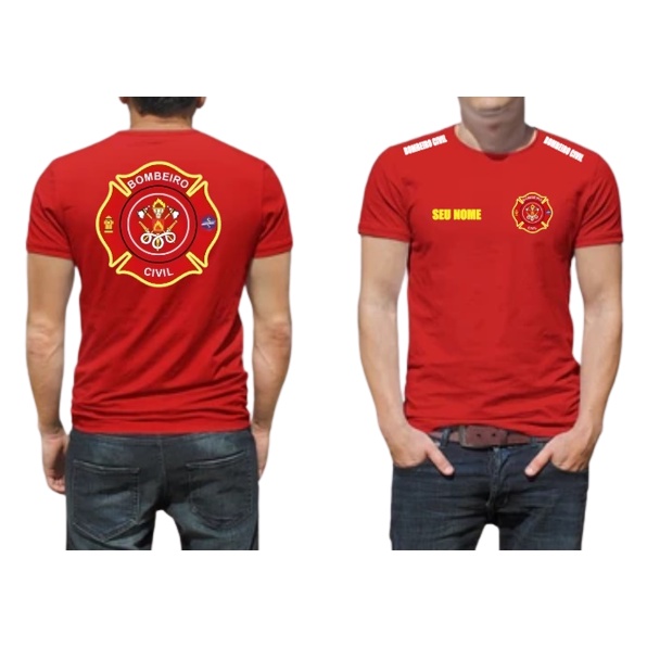 Camiseta Camisa Bombeiro Civil Militar Com Seu Nome Oferta Promoção