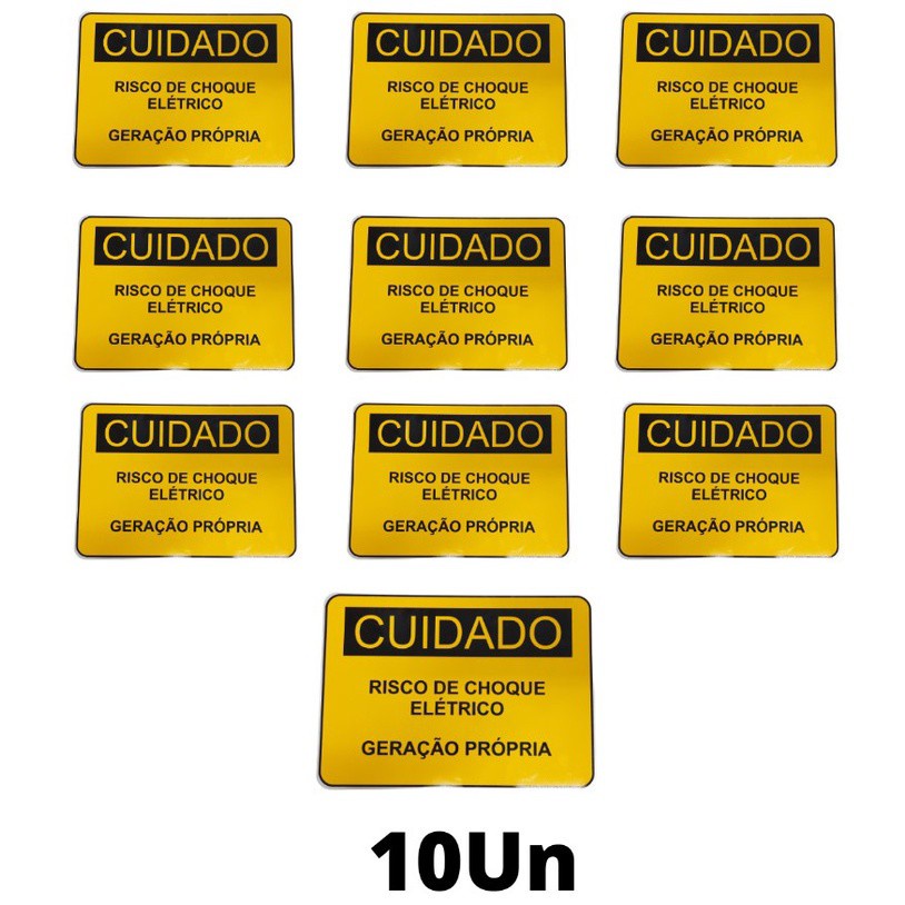 Placa Cuidado - Geração Própria - Padrão Energisa, Cemig, Enel Goias, Cemig, Celesc Eletrobras - Tam 25x18 CA - 10Un