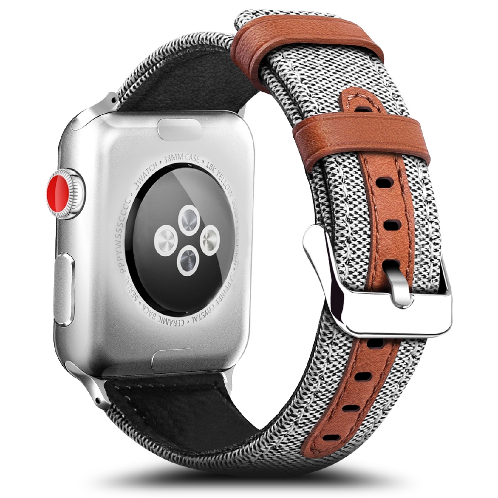 40 44mm Moda Tecido E Material De Couro Banda Para Apple Watch Series 2 3 4 5 Pulseira Pulseira Pulseira Shopee Brasil