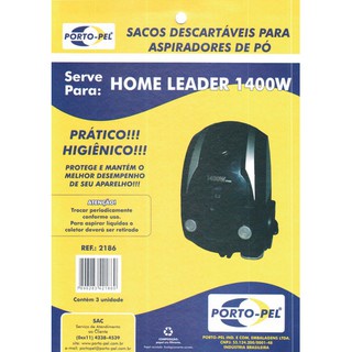 3 Sacos Para Aspirador de Pó Home Leader ***Promoção*** em Oferta na Shopee