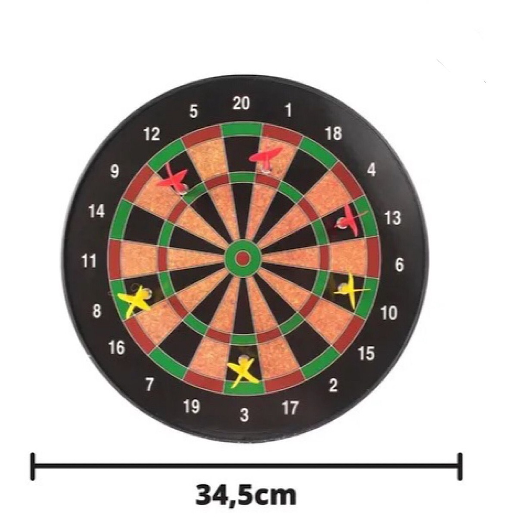 Jogo De Dardo Magnético Com 6 Dardos ponta Magnética Tabuleiro Alvo 34 Cm
