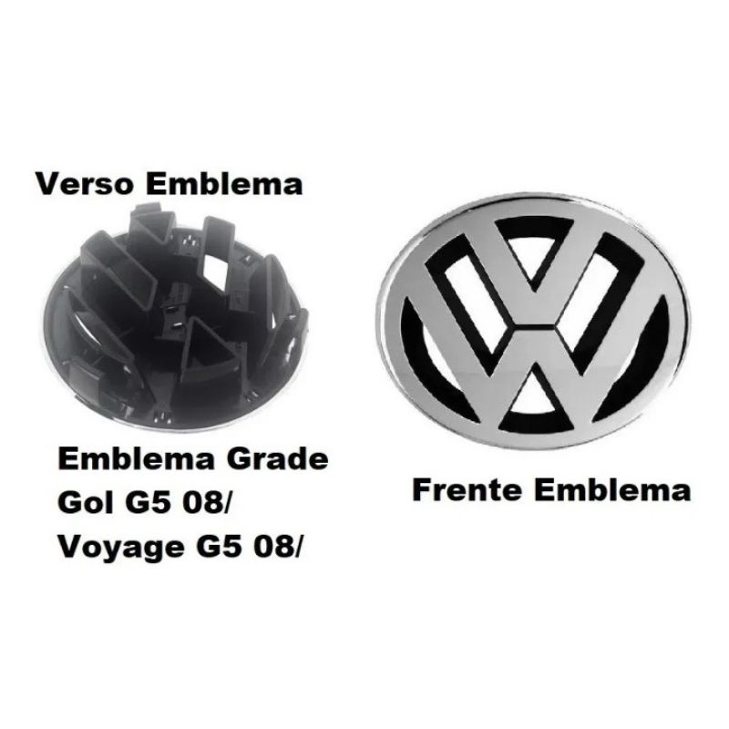 emblema logotipo grade Volkswagen gol Voyage G5 geração 5 modelo 2009 até 2012 — imagem 2 de 2