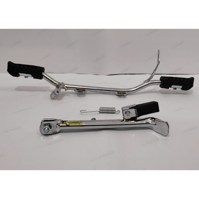 Kit Estribo Cavalete Lateral Borracha Titan Start Fan125 150 160 completo com