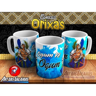 Caneca Cerâmica Orixás - Ogum - Umbanda Candomblé MOD6
