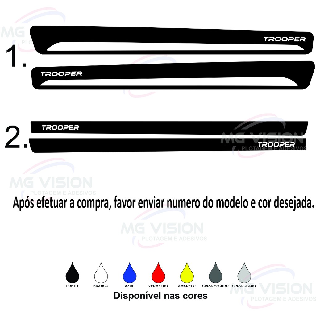 Adesivo faixa lateral e Tampa Traseira da Saveiro Trooper