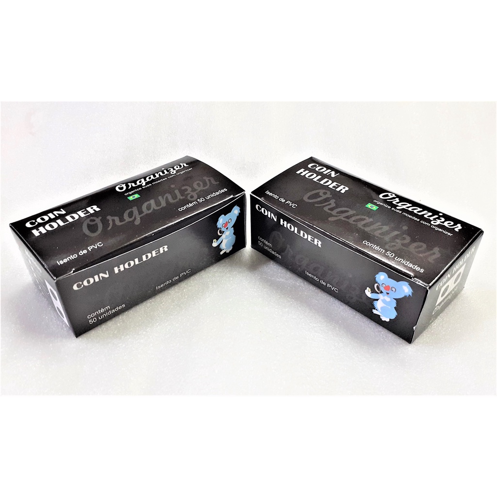 2 Caixas de Coin Holder Organizer 100 Unidades Grampear