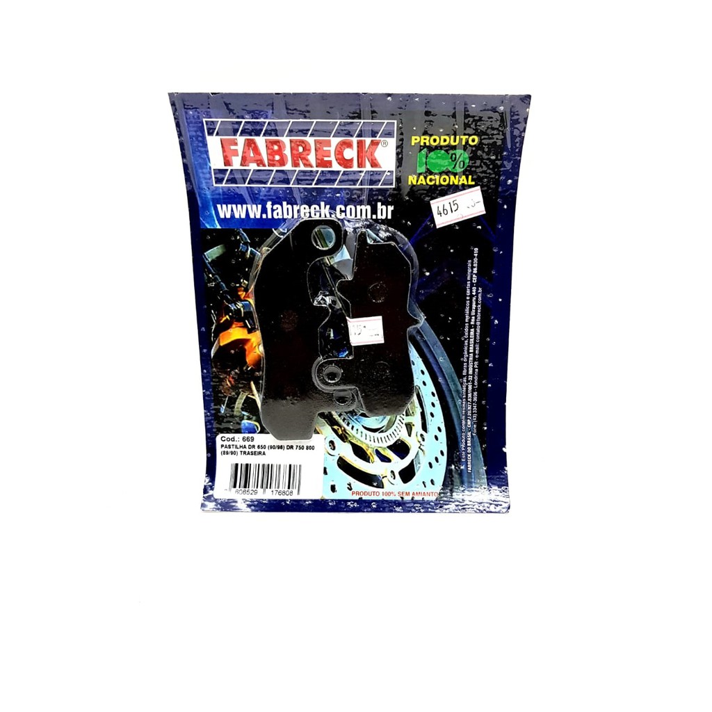 Pastilha De Freio Traseira  Dr 800 Big S 1989/1990
