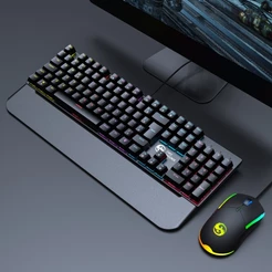 Kit Teclado Mouse Mecânico RGB Switch Blue BK-03