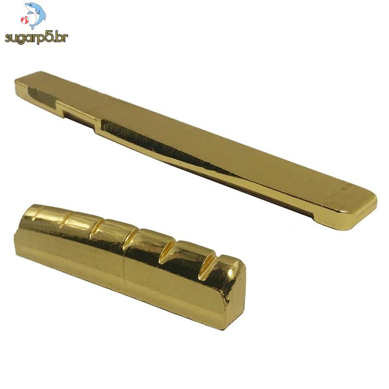 (Venda Escaldante) Latão 6 Cordas Porca Ponte Violão Acústico E Sela