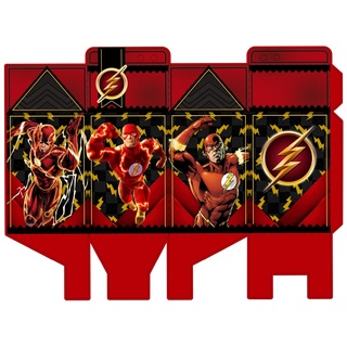 KIT 10 UND. CAIXINHAS PERSONALIZADAS (FOLHA COM ARTE IMPRESSA) TEMA FLASH