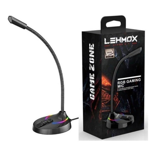 Microfone Gt-gk1 Games C/ Led De Mesa Lehmox Rgb Usb Pc - Computador.