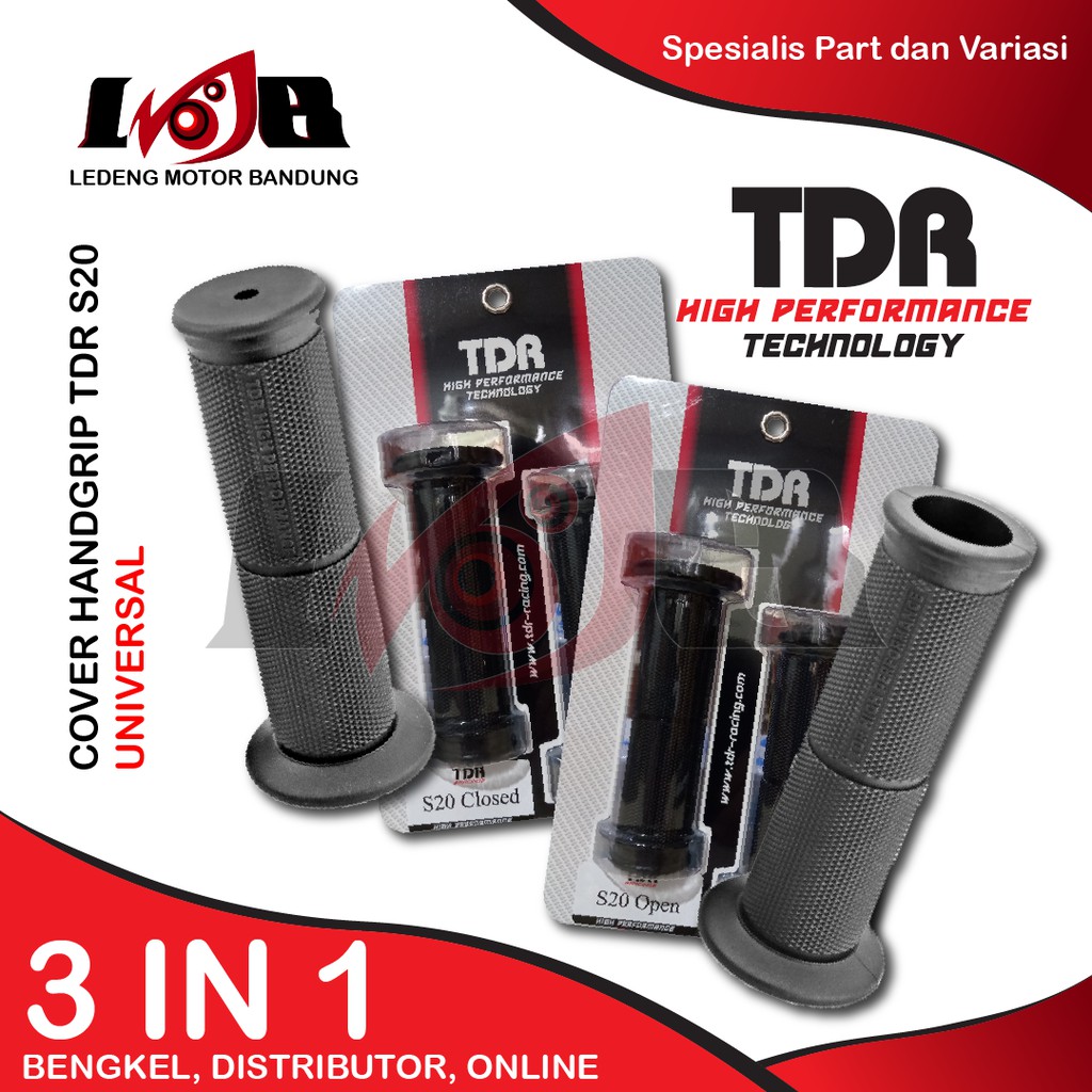 Handfat TDR S20 Racing Punho De Gás De Borracha Preta Do Motor Universal