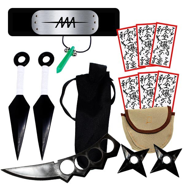 Kit Ninja Renegada Kunai Shurikens 6 Papel Bomba Completo