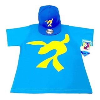 Camiseta Infantil Luccas Neto + Pedra Do Poder Azul + Boné Luccas bordado com ajuste atras em Oferta na Shopee