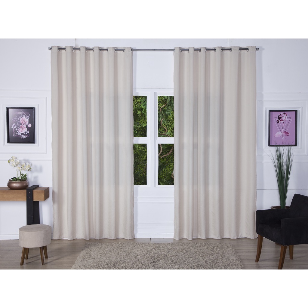 Cortina 4,00 x 2,70 Para Varão 3 Metros Microfibra Quarto Sala Várias Cores