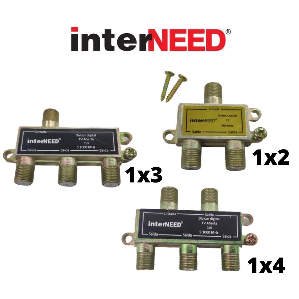 Conector RG6 Comum e Compressão, Divisor de Sinal Antena Digital para Tv Reforçado 13 1x4 5-1000MHz