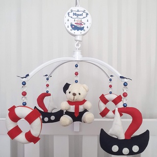 Mobile para Berço Musical Giratório Marinheiro em Oferta na Shopee