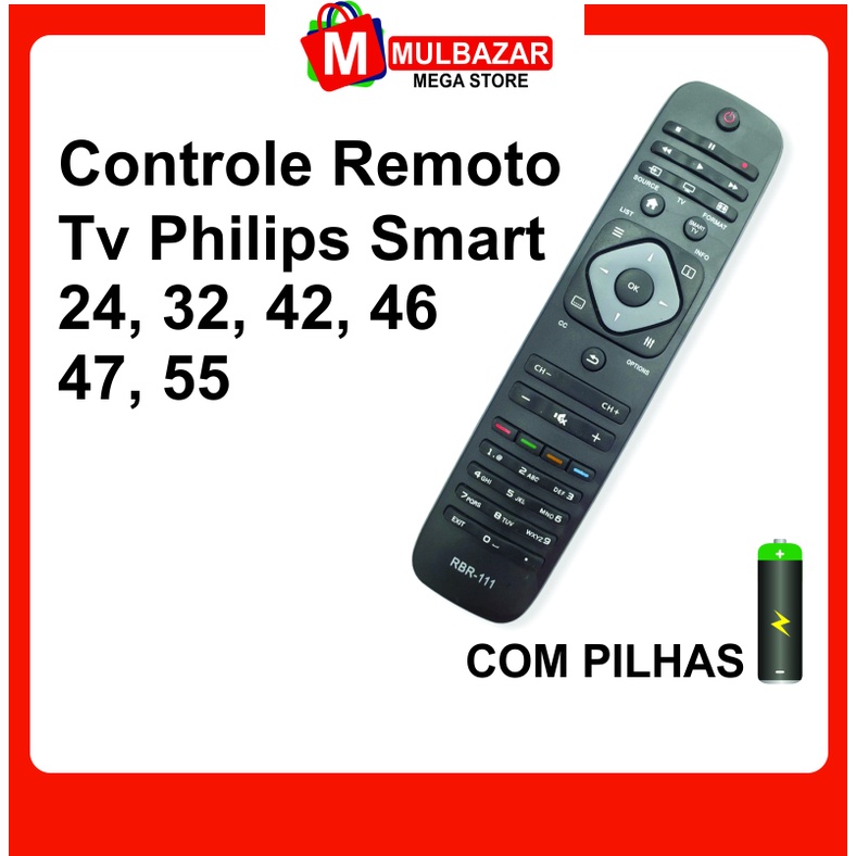 Controle Remoto Tv Philips Smart - 24, 32, 42, 46, 47, 55
