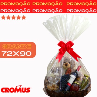 Sacos Presente Transparente Grande 72x90 Cestas Incolor 25un Embalagem Café Manhã Queijos Vinhos em Oferta na Shopee