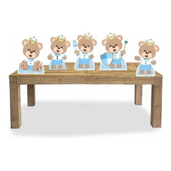 Kit Display Festa Urso Príncipe 5 Peças 22cm mesa