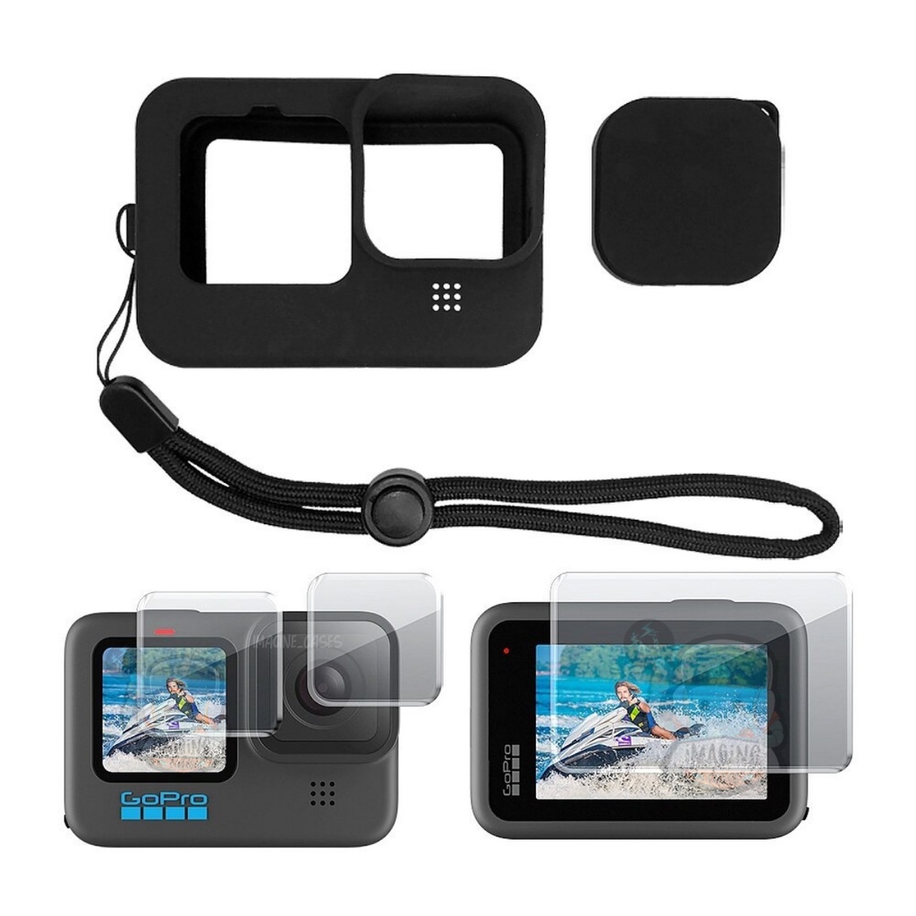 Kit Capinha De Silicone + Película de Vidro para Gopro Hero 9