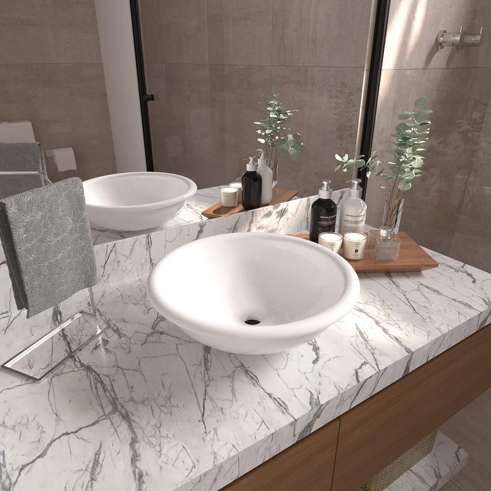 Cuba Pia Redonda de Apoio ou Sobrepor para Banheiro Lume em Oferta na Shopee