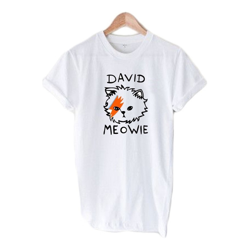 Camiseta Tshirt  Gato Cat Meowie Bowie David Bowie Tumblr