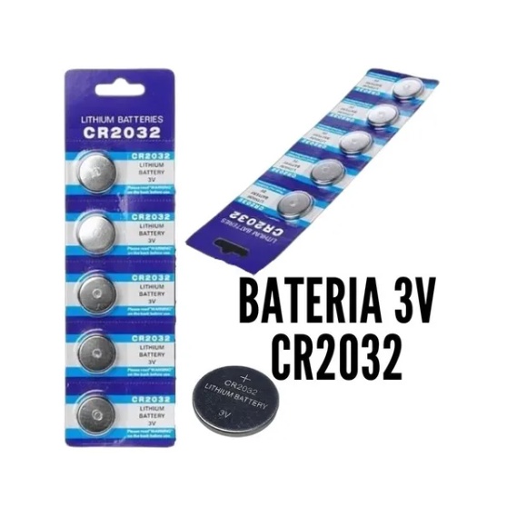 05un Bateria Lithium Cr2032 3v Botão Moeda Para Controle Alarme Carros E Moto