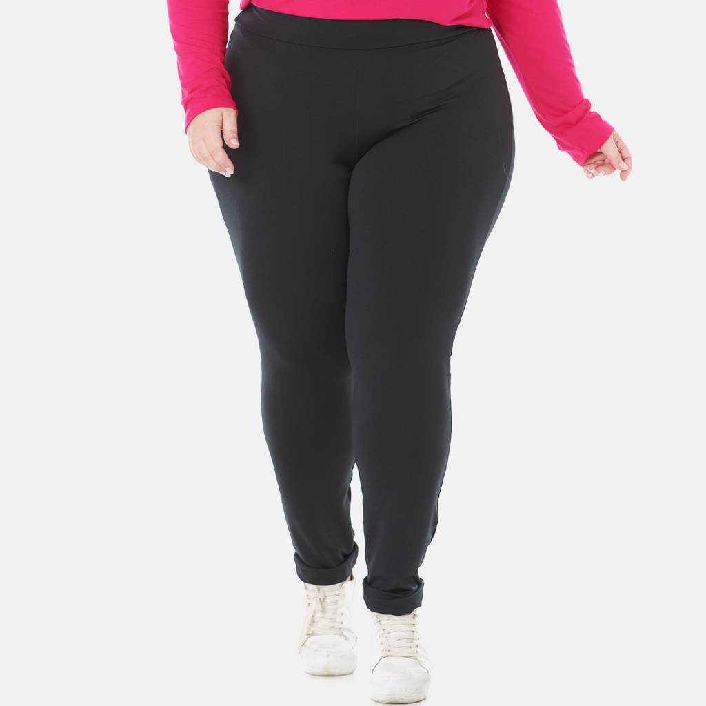 Calça Legging Lisa Plus Size Feminina de Suplex 1133-A Preta e outras Cores