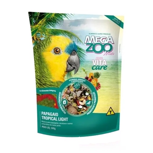 Ração Mix Para Papagaio Tropical Light 500g - Megazoo