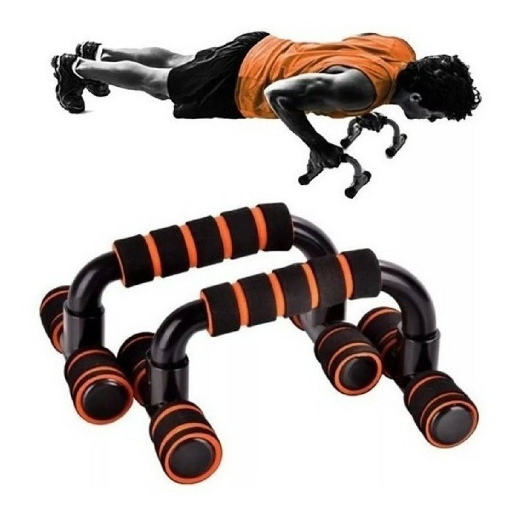 Apoio Barra Fixo Para Flexão Ombros Peito Chão Push Up Musculação Fitness