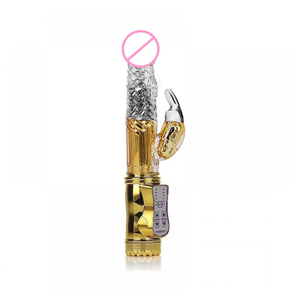 Vibrador Rotativo Jack Rabbit 36 Modos Estimulador Clitóris Dourado