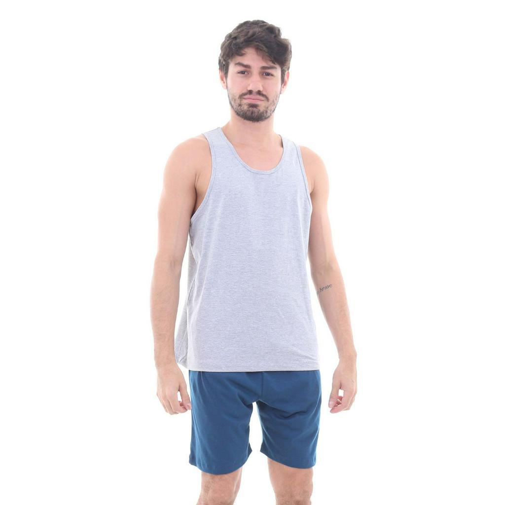 Kit 2 Pijamas Algodão Curto Regata Masculino Mechler