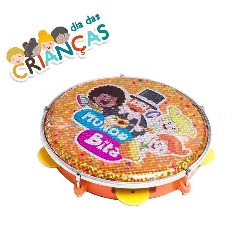 Pandeiro Mundo Bita Infantil Luen 8" Polegadas Crianças