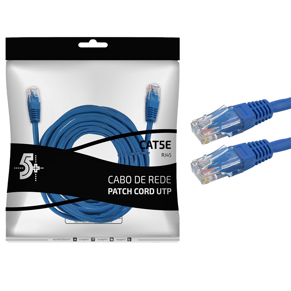 Cabo De Rede Patch Cord Azul 15m Rj45 Cat5e Utp Plug Blindado