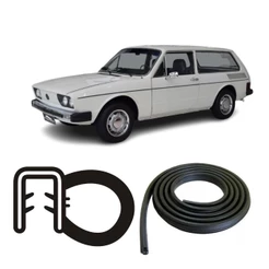 BORRACHA DE PORTA DIANTEIRA PRETA SEM ABA VW BRASILIA 73/82