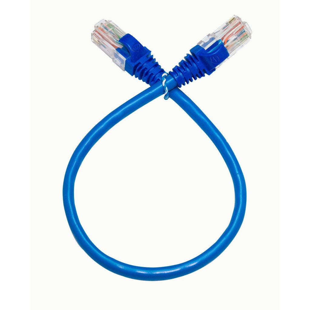 Kit 10 Unidades Patch Cord Furukawa Cat6 80 Cm Azul Rede