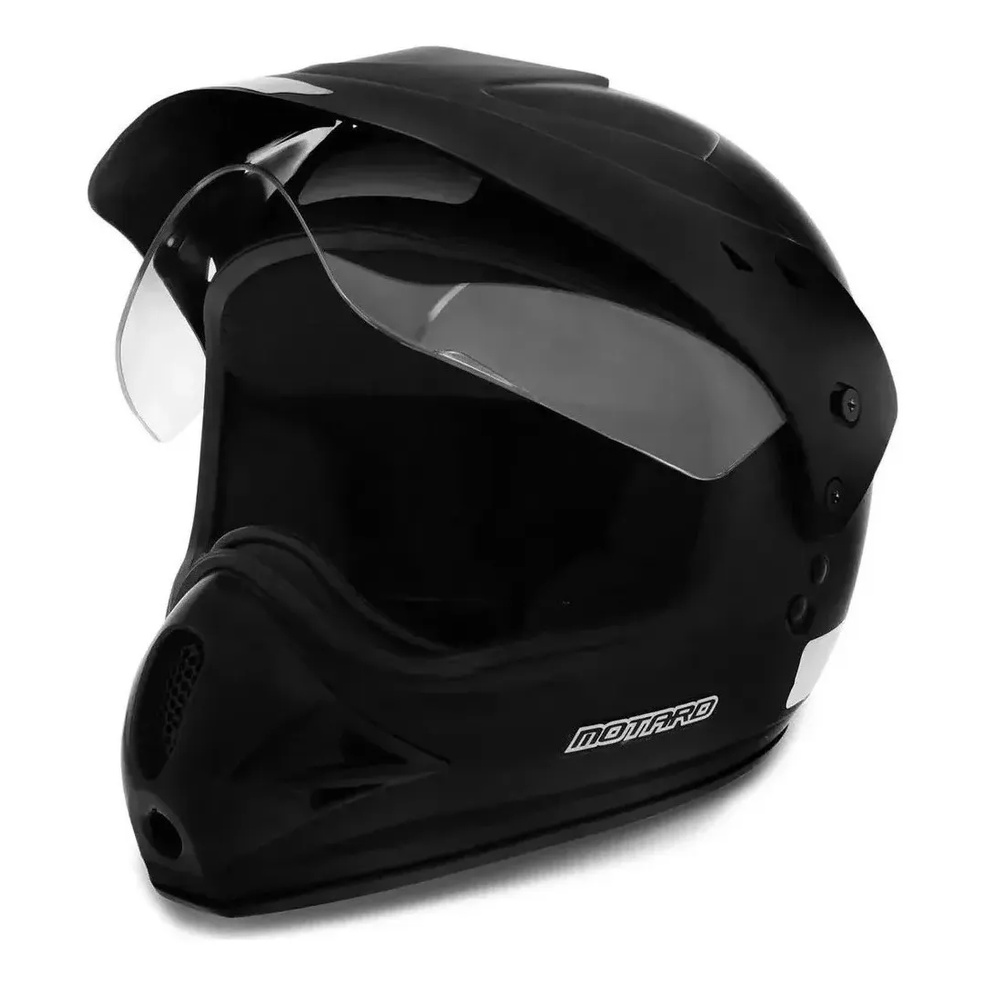 Capacete Moto Ebf Motard Solid Preto Fosco