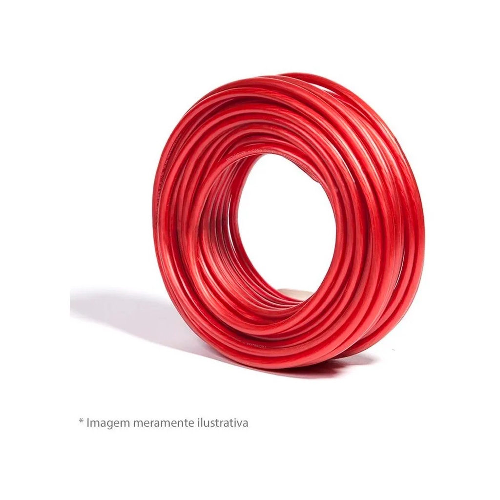 Technoise Cabo Bateria 16mm 25 Metros 100% Cobre Vermelho Fio Força Automotivo Som