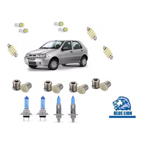 Kit Farol Super Brancas E Leds Palio Fire 2000 Á 2007