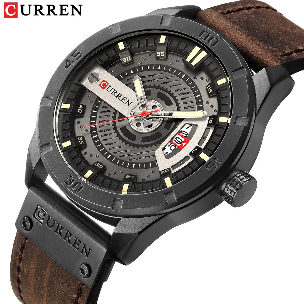 CURREN Men Watches Fashion Casual Military Quartz Sports Waterproof 8301X em Oferta na Shopee