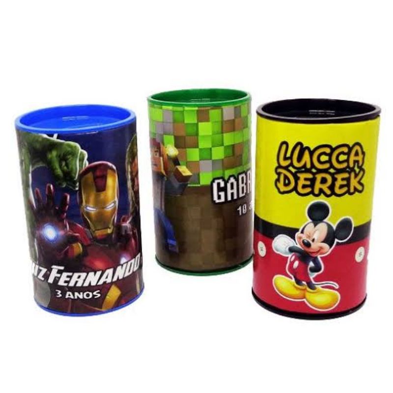 25 Cofrinhos personalizados para lembrancinhas aniversário festa infantil escolar e muito mais