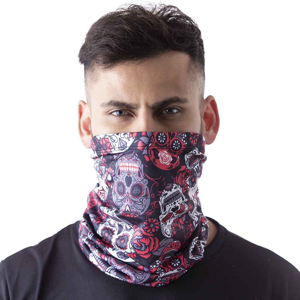 Mascara Bandana Caveiras Mexicanas Protecao Ciclismo Moto